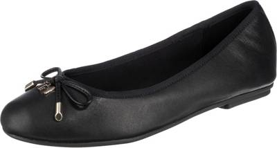 Schuhe Damenschuhe Tommy Hilfiger Klassische Leder Ballerinas Schwarz Gr.37