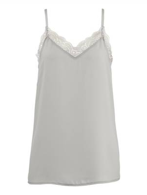 Top Spitze ärmellos uni Gerade blickdicht Kunstfaser Tops