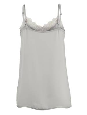 Top Spitze ärmellos uni Gerade blickdicht Kunstfaser Tops 2