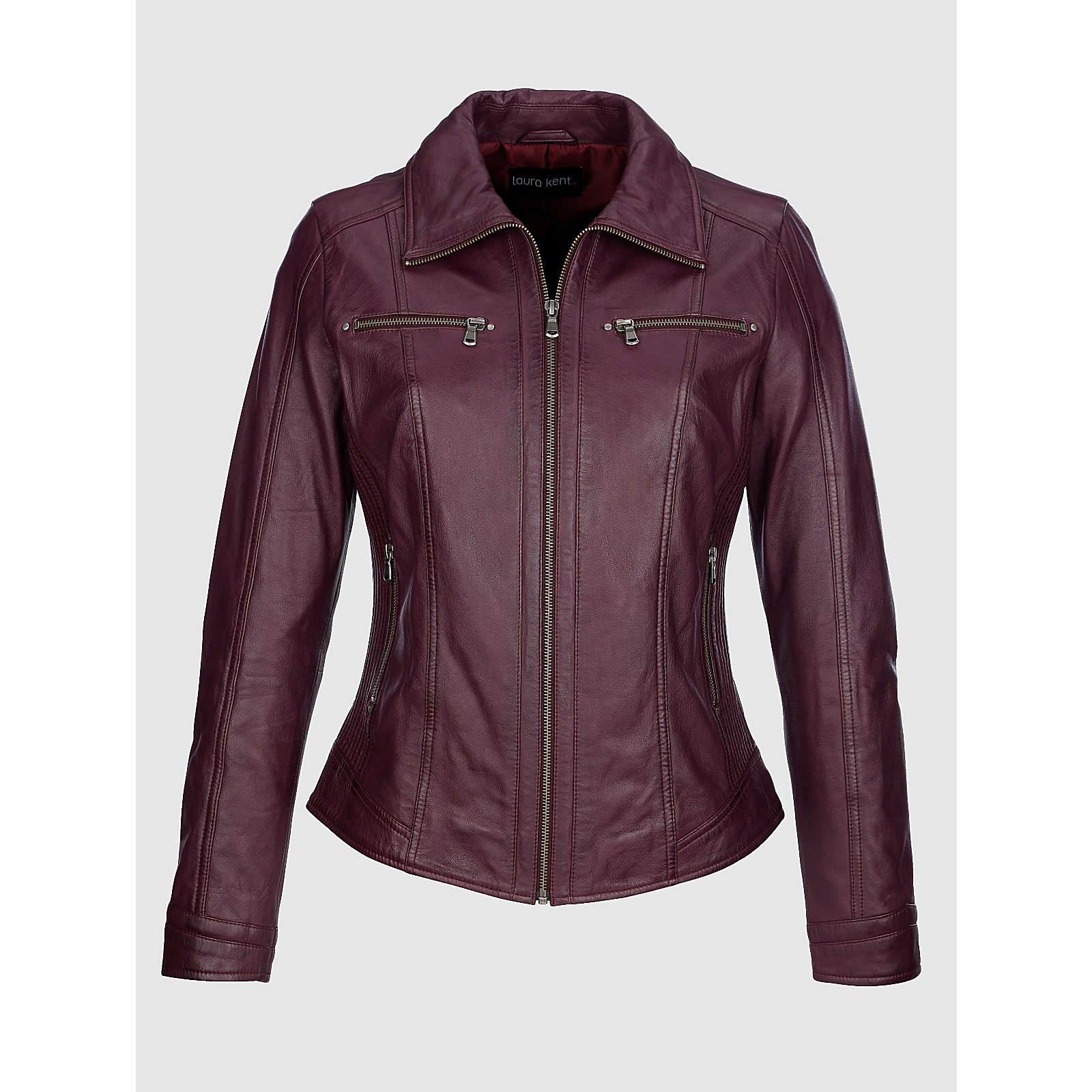 Laura Kent Lederjacke beere Damen Gr. 52 Laura Kent Lederjacke beere Damen Gr. 52