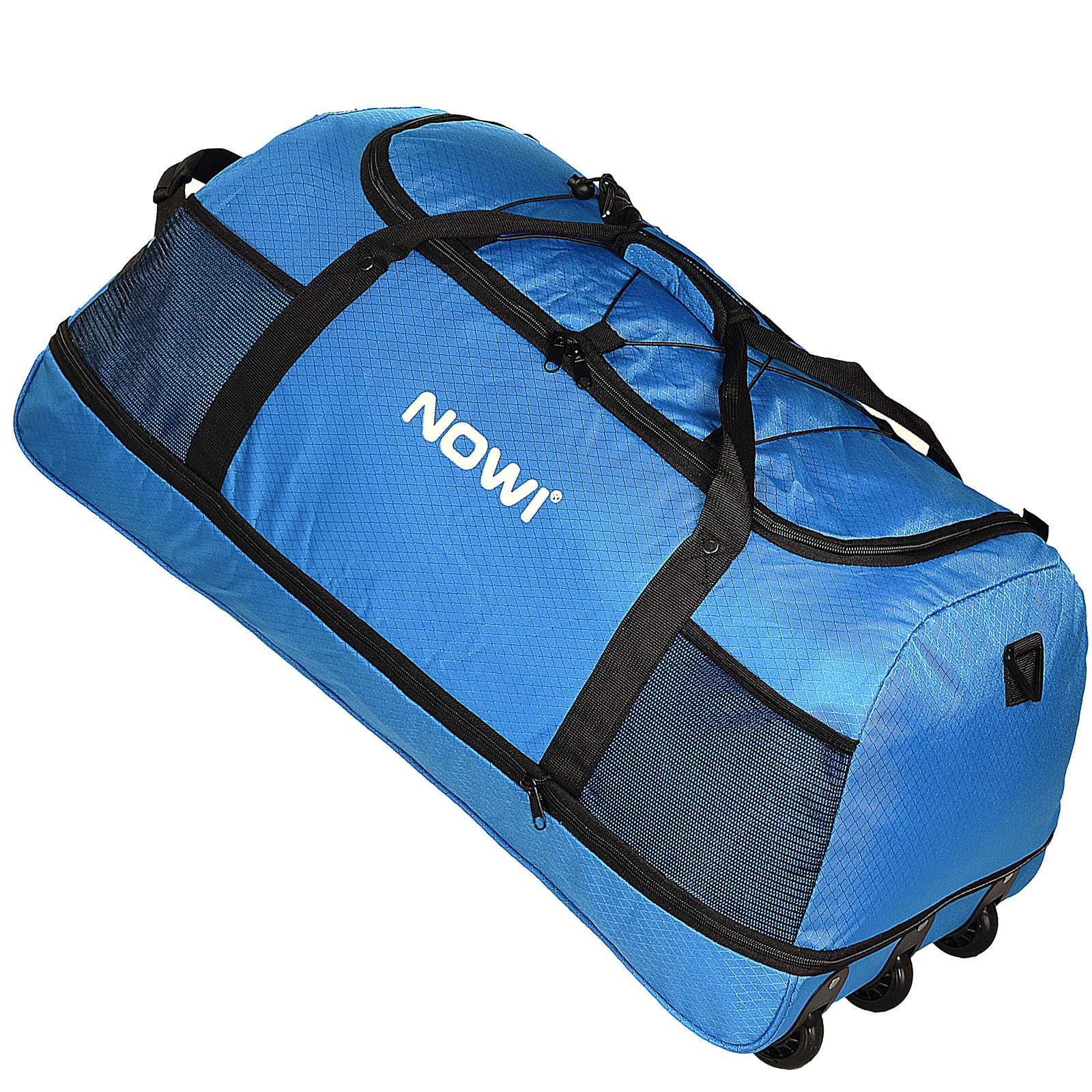 NOWI XXL 3-Rollen Reisetasche platzsparend 81 cm mit Dehnfalte Reisetaschen blau