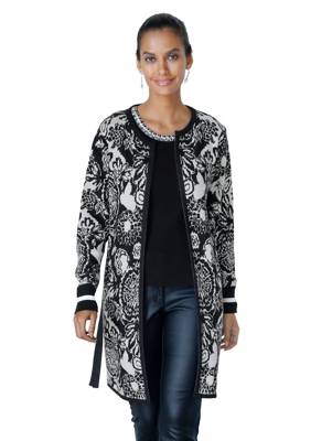 Strickjacke langarm floral Lässig blickdicht Kunstfaser,Baumwolle Strickjacken