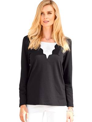 Sweatshirt Strasssteine langarm uni Gerade blickdicht Kunstfaser,Baumwolle Sweatshirts