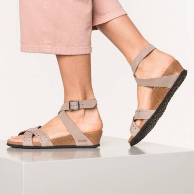 Lola Veloursleder schmal Keilsandaletten 2