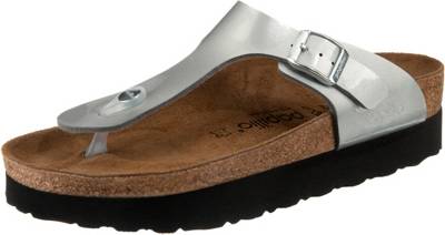 Papillio by BIRKENSTOCK, Arizona Birko Flor schmal Plateau Pantoletten, schwarzweiß Papillio by BIRKENSTOCK, Arizona Birko Flor schmal Plateau Pantoletten, schwarzweiß