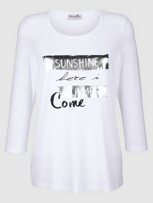 Shirt 3/4-arm motiv Figurumspielend blickdicht Viskose T-Shirts