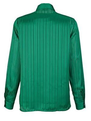 Bluse langarm Knöpfe uni Figurnah halbtransparent Kunstfaser Langarmblusen 2