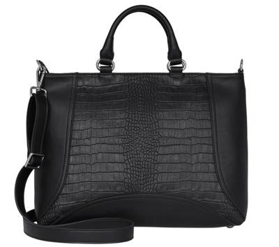 Silvio Tossi Lederhand- und Schultertasche mit Kroko-Prägung Handtaschen