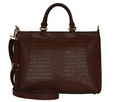 Silvio Tossi Lederhand- und Schultertasche mit Kroko-Prägung Handtaschen