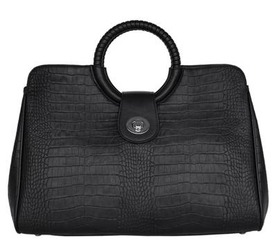 Silvio Tossi Lederhandtasche mit Krokodil-Prägung Handtaschen