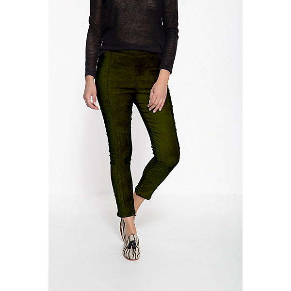 Bekleidung Stoffhosen ATT Jeans Slim Fit Hose in Wildleder-Optik Mila Stoffhosen grün