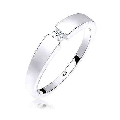 Elli Diamonds Ring Klassisch Bandring Diamant 0.06 Ct. 925 Silber Ringe
