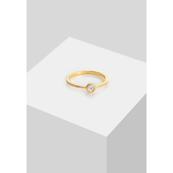 Accessoires Ringe Elli DIAMONDS Elli Diamonds Ring Verlobung Solitär Diamant 0.06 Ct. 585 Gelbgold Ringe weiß