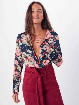 MISSGUIDED shirt floral plunge Langarmshirts 2