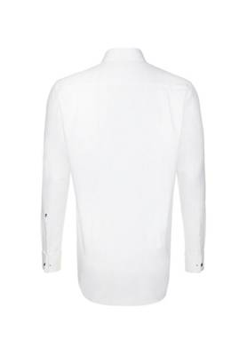 Kentkragen weiß Uni Langarm seidensticker Hemd Regular Langarmhemden Business