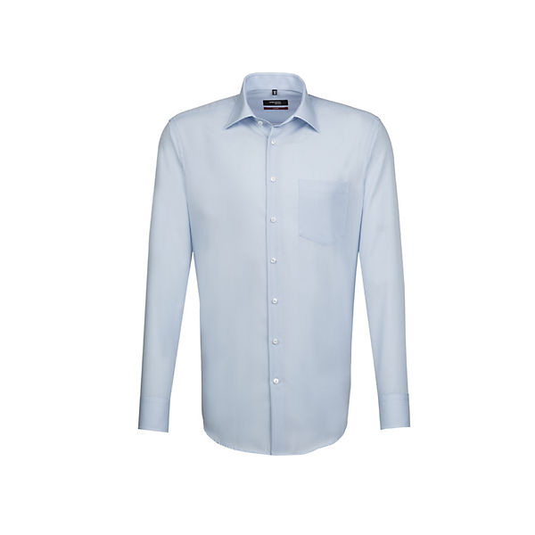 Bekleidung Langarmhemden seidensticker Business Hemd Regular Langarm Kentkragen Uni Langarmhemden blau