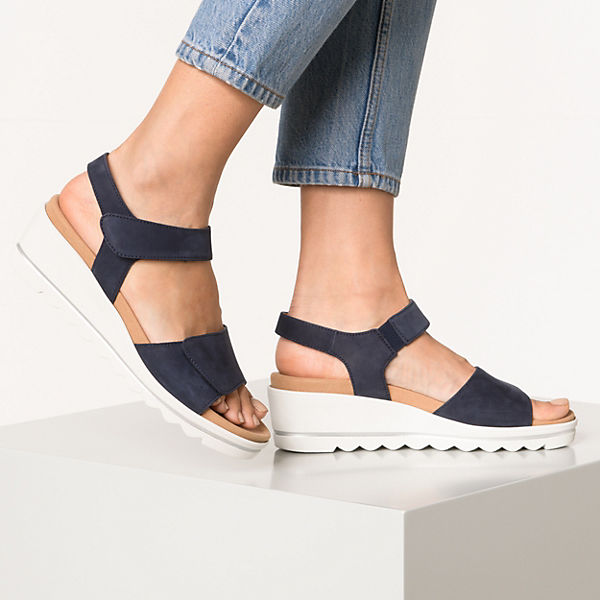 Schuhe Riemchensandalen Gabor Keilsandaletten dunkelblau Schuhe Riemchensandalen Gabor Keilsandaletten dunkelblau