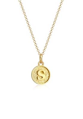 Elli Halskette Buchstabe S Initialen Vintage Plättchen 925 Silber Halsketten