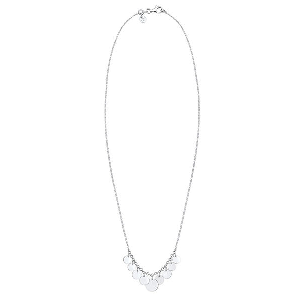 Accessoires Halsketten Elli PREMIUM Elli Premium Halskette Erbskette Anhänger Geo Look Plättchen 925 Silber Halsketten silber