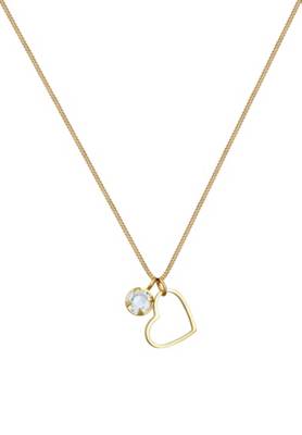 Elli Halskette Herz Liebe Cut Out Swarovski® Kristalle 925 Silber Halsketten 2