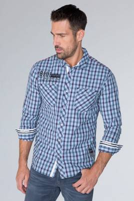 CAMP DAVID Karohemd mit Taschen und Artworks Langarmhemden