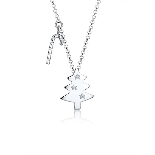 Elli Halskette Tannenbaum Zuckerstange Weihnachten 925 Silber Halsketten