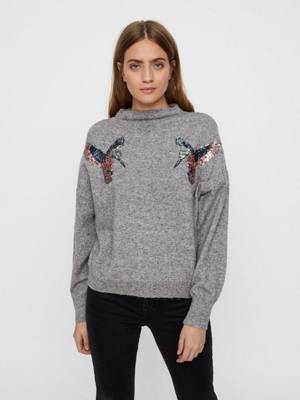 Vero Moda Strickpullover Pailletten Pullover 2