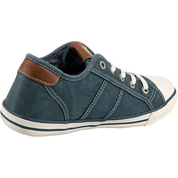 Schuhe Sneakers Low MUSTANG Sneakers Low blau/grün
