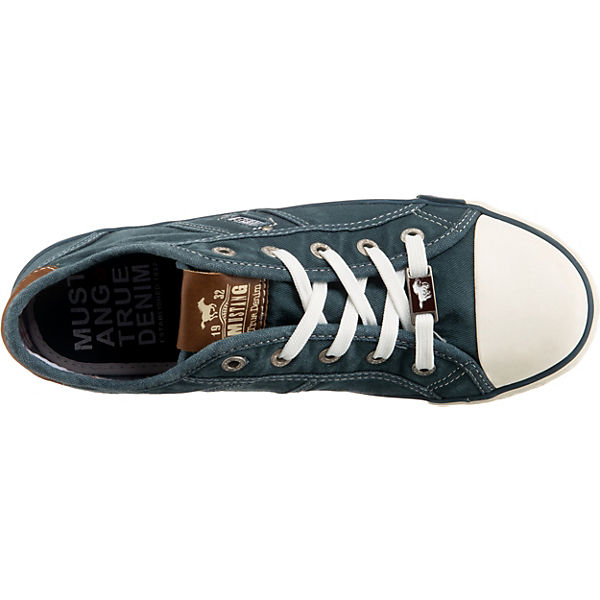 Schuhe Sneakers Low MUSTANG Sneakers Low blau/grün