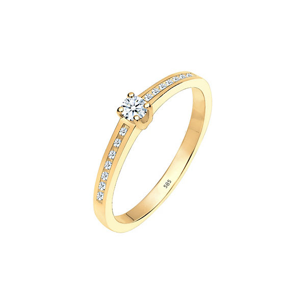 Accessoires Ringe Elli DIAMONDS Elli Diamonds Ring Verlobungsring Diamant (0.18 Ct.) 585 Gelbgold Ringe gold