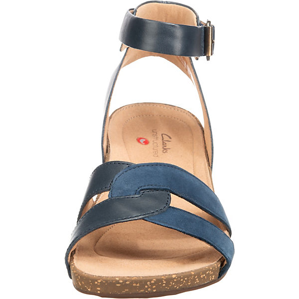 Schuhe Schaftsandaletten Clarks Un Perri Loop Komfort-Sandalen dunkelblau