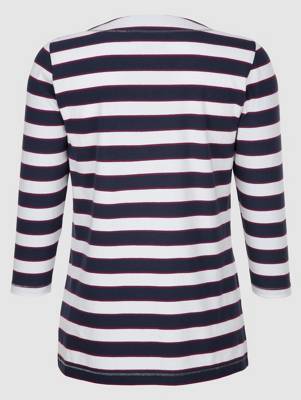 Paola Shirt mit Druckmuster schwarz halbarm Kunstfaser bunt Damen