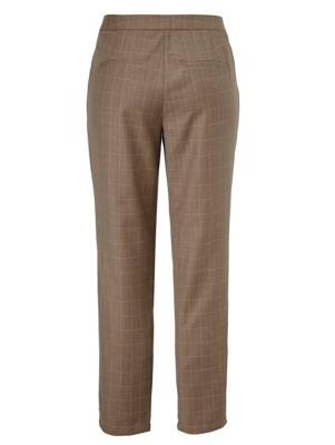 Hose Reißverschluss kariert Slim Fit Kunstfaser Stoffhosen 2