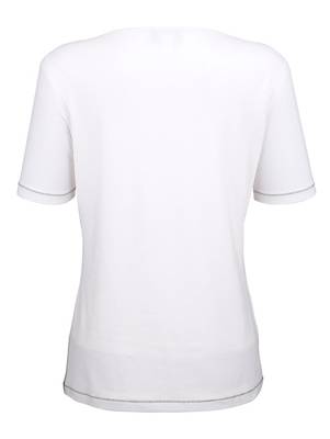 Shirt Dekosteine halbarm uni Figurumspielend blickdicht Viskose T-Shirts 2