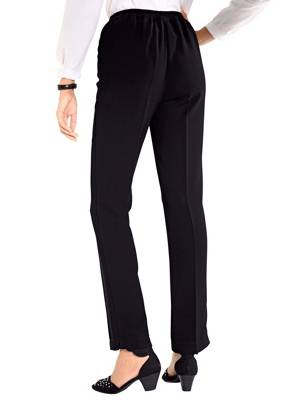 Hose Bügelfalten uni Comfort Fit Kunstfaser Stoffhosen