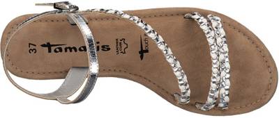 tamaris riemchensandalen silber