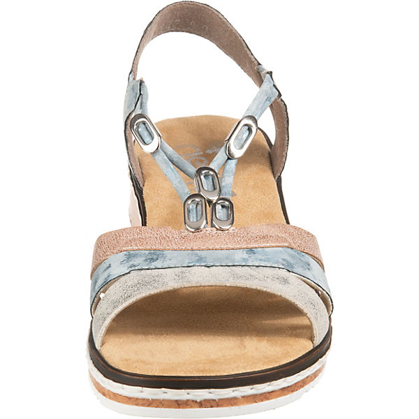 Schuhe Komfort-Sandalen rieker Klassische Sandalen blau-kombi
