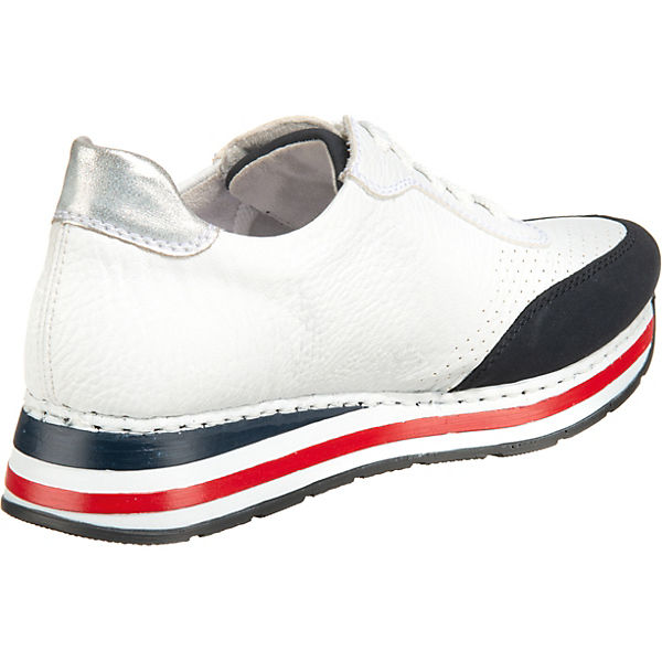 Schuhe Schnürschuhe rieker Sneakers Low weiß-kombi