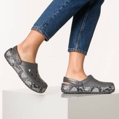 Crocband Snake Print Clog Clogs 2