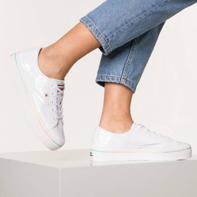STRIPED FLATFORM SNEAKER Sneakers Low 2