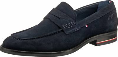 Tommy Hilfiger Signature Hilfiger Suede Loafer Business Schuhe Dunkelblau Mirapodo