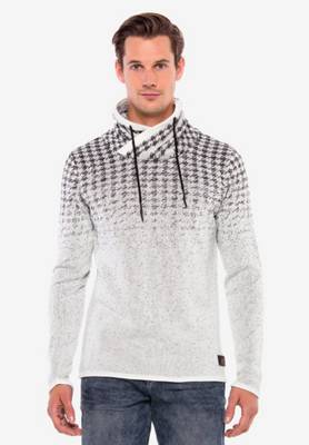 Cipo & Baxx Pullover Vichy mit Hahnentritt-Muster Pullover