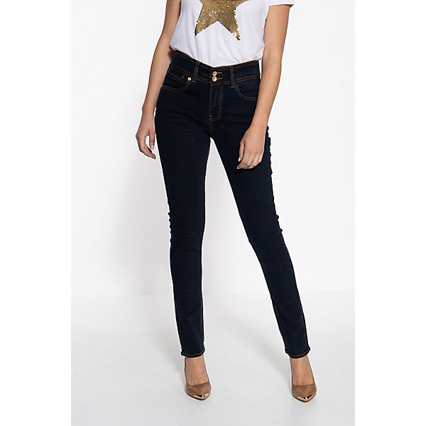 Damen Slim Fit Jeans mit kontrastierdenden Absteppungen Chloe Jeanshosen