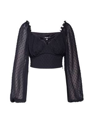 MISSGUIDED shirt dobby off the shoulder top Langarmshirts