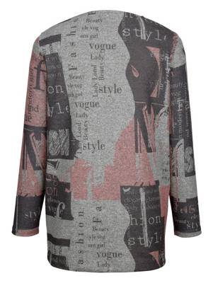 Feinstrickpullover Strasssteine langarm grafisch Gerade blickdicht Kunstfaser Pullover 2