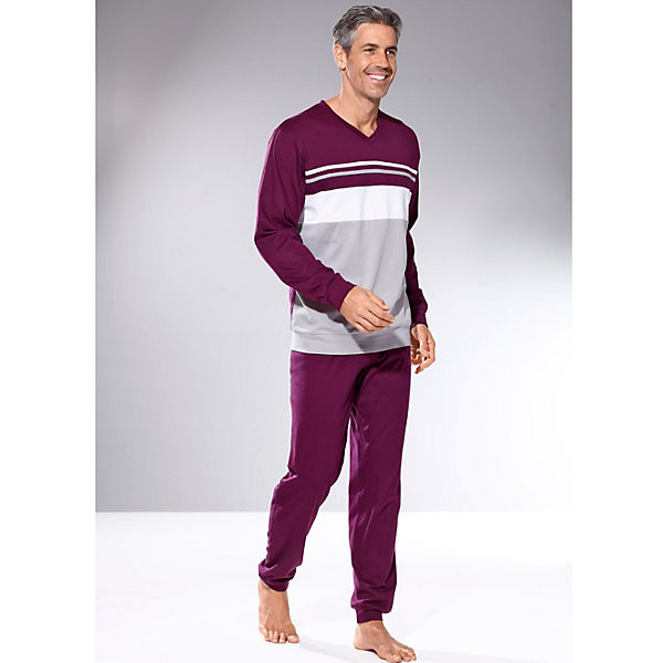 Bekleidung Pyjamas G GREGORY Schlafanzug aubergine