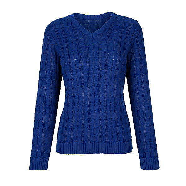 Bekleidung Pullover Dress In Pullover mit Zopfstrickmuster royal Bekleidung Pullover Dress In Pullover mit Zopfstrickmuster royal