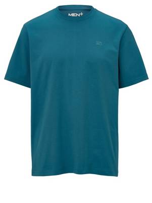 T-Shirt Stickerei kurzarm uni Regular Fit blickdicht Baumwolle T-Shirts