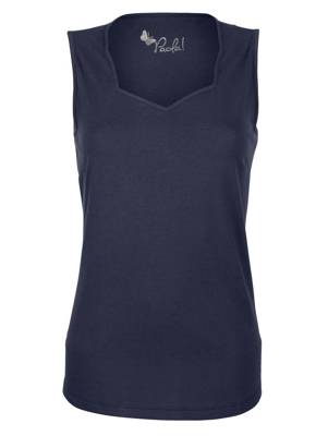 Top ärmellos uni Figurumspielend blickdicht Baumwolle Tops