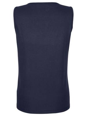 Top ärmellos uni Figurumspielend blickdicht Baumwolle Tops 2